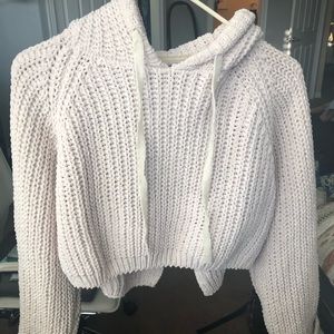cropped hoodie with slit in back NEVER WORN
